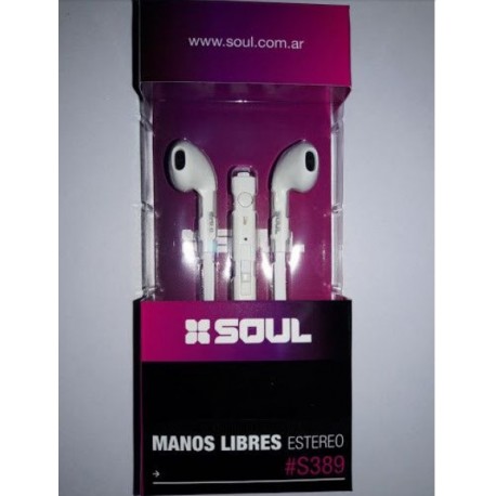 Manos Libres S389 C/ Volumen Etilo Rigido IPhone Marca SOUL (Ly)
