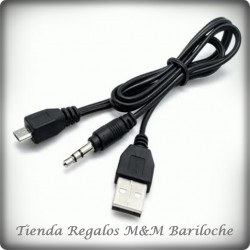 Cable Usb A Micro Usb + Plug 3.5 - Parlantes