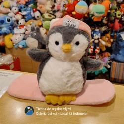 Peluche Pinguino Con Tabla de Snowboard